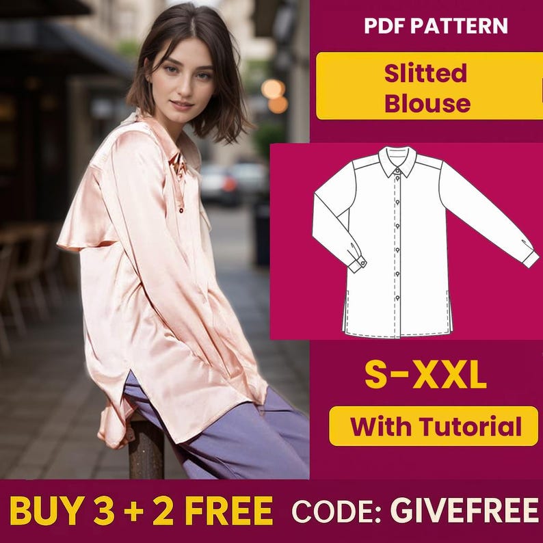 Blouse Sewing Pattern PDF | Digital Download Pattern | Beginner ...