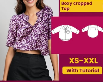 Boxy Blouse Sewing Pattern: Beginner-Friendly DIY Women's Top (PDF Download, S-XXL)
