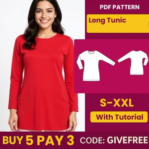 Blouse Sewing Pattern PDF  | Digital Download Pattern | Beginner Friendly Top Pattern |  Long Sleeves Blouse pattern