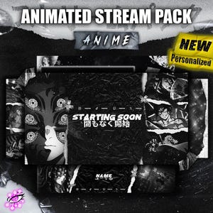 NEUER ANIMIERTER DEMON Dark & Personalisierung Anime Stream Anfänger Twitch Paket