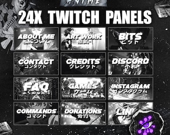 DEMON Dark Anime Twitch Stream 24x Panels