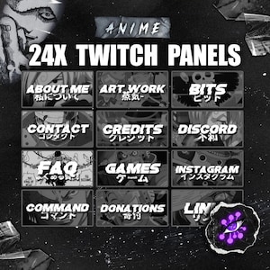 OCEAN Dark Anime Twitch Stream 24x Panels