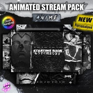 NOVO ANIMADO God Level Dark Personalizável COR e personalização Anime Stream Starter Package Twitch