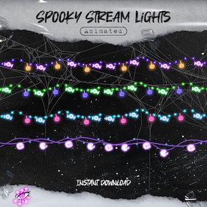 NEW Spooky Stream Overlay Lights For Streamers Animated Halloween designs string RGB LED pack