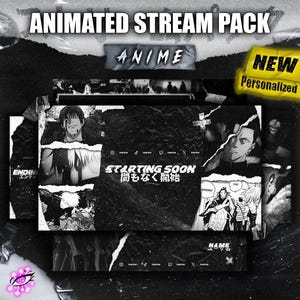 2.0 ANIMATED SORCERERS Dark & personalization Anime Stream beginner Twitch Package