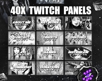 GOTHGIRL Dark Anime Twitch Stream 40x Panels
