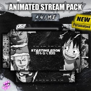 2.0 ANIMATED OCEAN Dark & personalization Anime Stream beginner Twitch Package