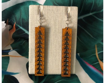 Mauna Bar Wood Earrings II