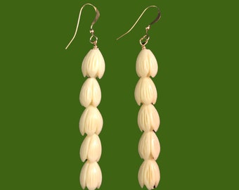 Five Bead Long Medium Pikake Earrings