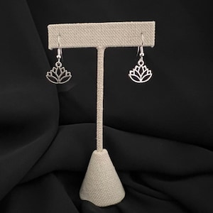 Silver Lotus Earrings
