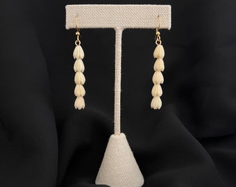 Five Bead Small Pikake Drop Earrings Gold