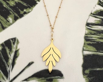 Gold Ulu (Breadfruit) Long Necklace