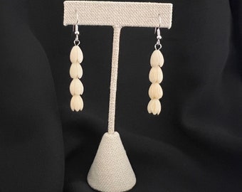 Four Medium Pikake Drop Earrings - SILVER