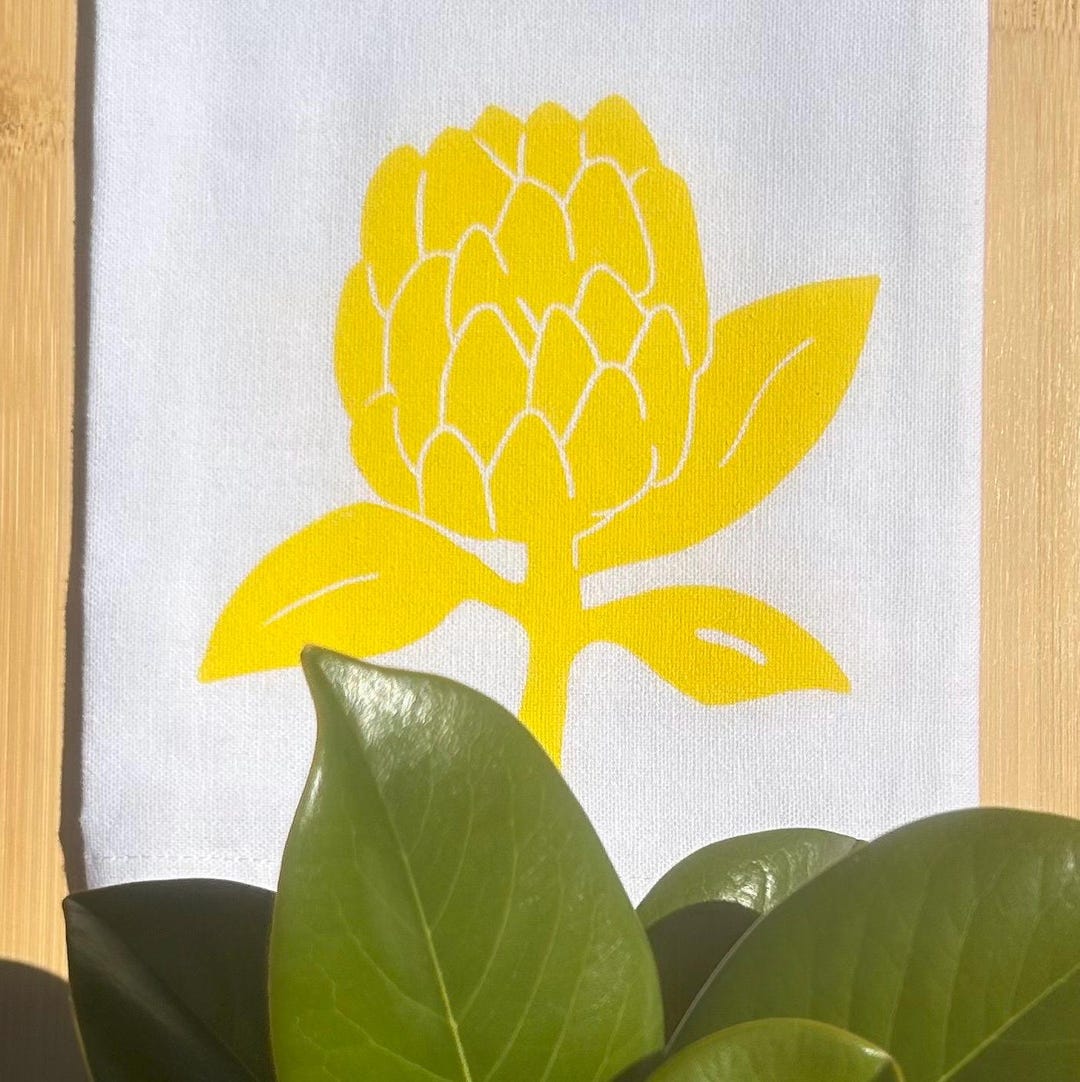 Tea Towel Art Terracotta King Protea - TypoFlora main image 1