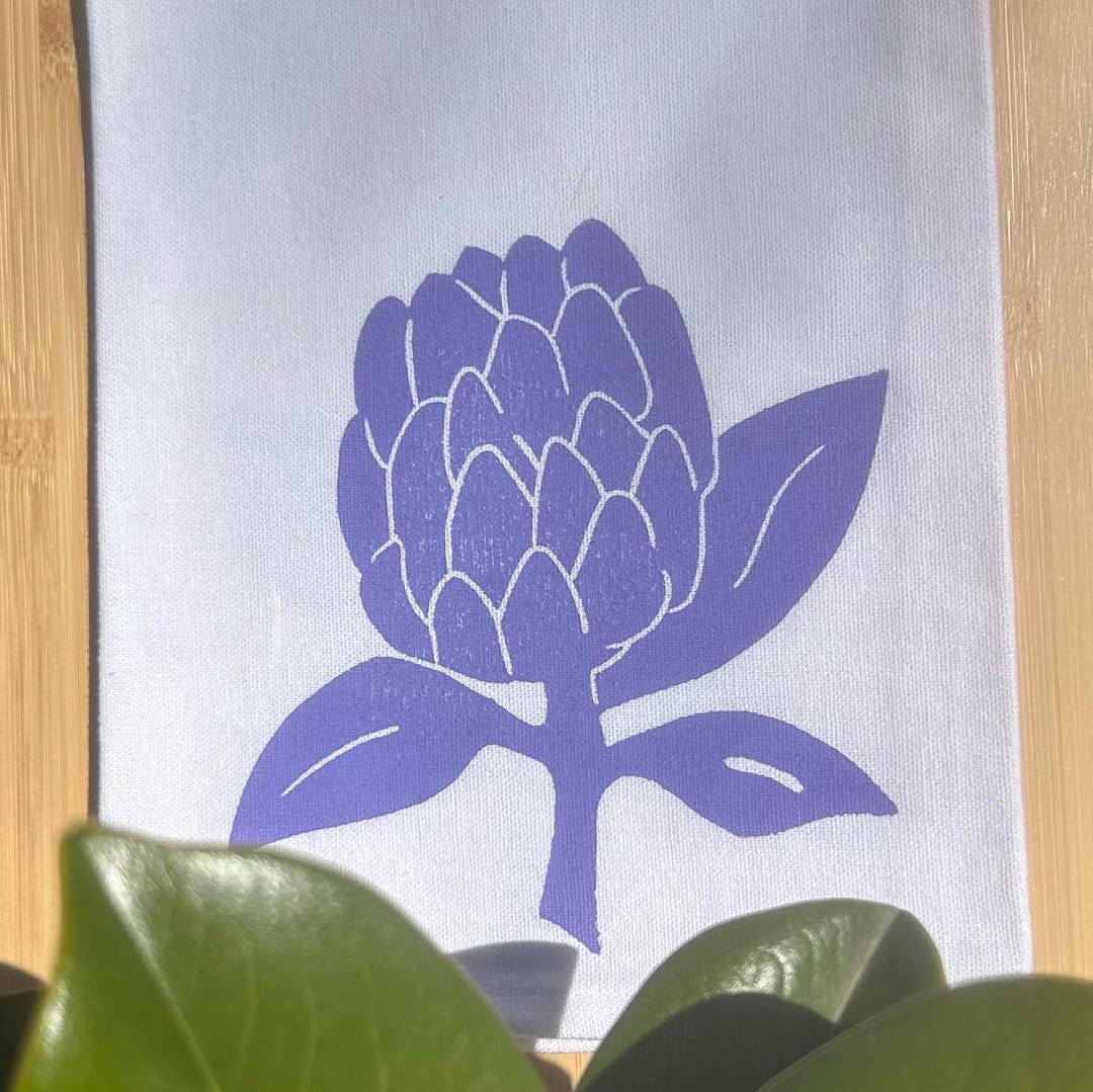 Tea Towel Art Terracotta King Protea - TypoFlora main image 0