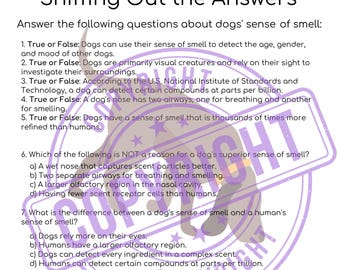 Homeschool Worksheet: the Dog's Sense of Smell in the 'was It