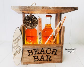 Spritz Sommergetränk Orange Vibes personalisiertes Geschenk Beach Bar Haus Kerze