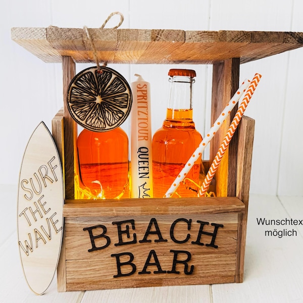 Bebida de verano Spritz con vibraciones de naranja, regalo personalizado, bar de playa, vela para el hogar