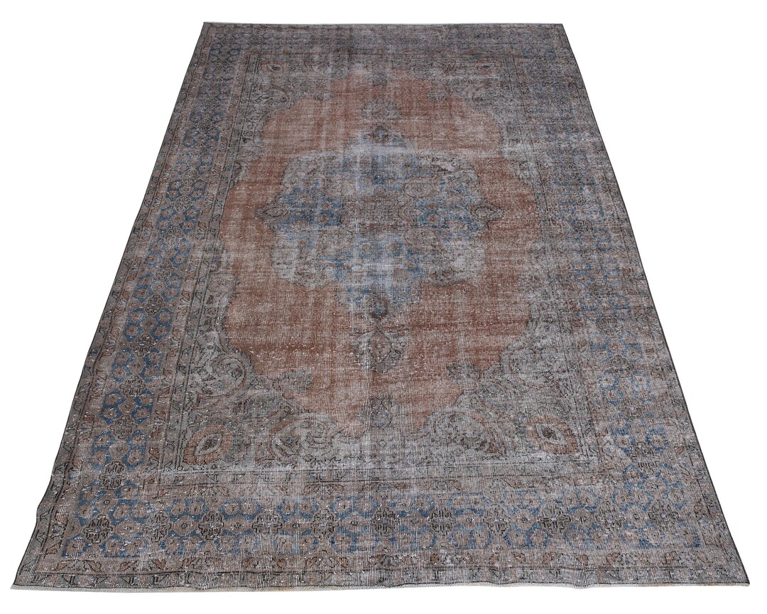 7x11 Vintage Anatolian Wool Rug, Oversized Gray Persian Style - Etsy