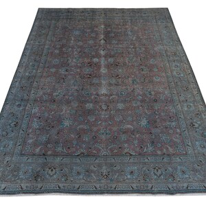 9x12 Vintage Blue Rug, Antique Persian Rug, Large Rugs, Living Room Rug, 9x12 Saloon Rug, Area Rug, Blue Red Rug, boho Rugs, Bedroom Rug