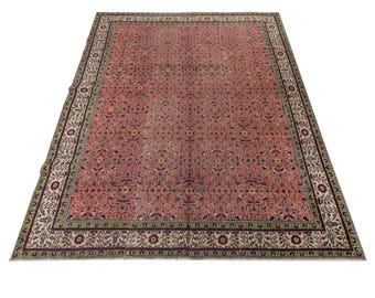 6x9 Turkish Rug, Vintage Rug, Handmade Turkish Rug, Rugs For Living Room, Bordered Rug, Red Rug, 6x9 Antique Rug, Boho Rug, Kitchen Rug