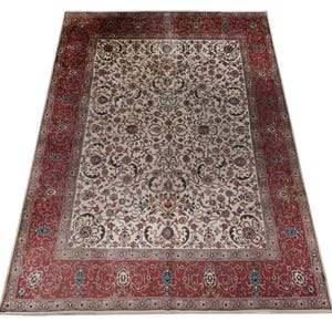 9x12 Vintage Beige red Rug, Antique Persian Rug, Large Rugs, Living Room Rug, 9x12 Saloon Rug, Area Rug, Red Rug, boho Rugs, Bedroom Rug
