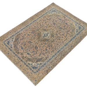 8x11 Vintage Rug, Antique Rug, 8x11 Persian Rug, Living Room Rug, Bedroom Rug, Area Rug, 8x11 Saloon Rug, Oriental Rug, Beige Blue Rug