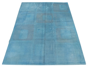 5x7 Vintage Rug, Persian Rug, Handmade Rug, Antique Rug, Rugs For Living Room, 5&#39;07&#39;&#39; x 7&#39;7&#39;&#39;  ft, Blue Rug, 5x7 Antique Rug