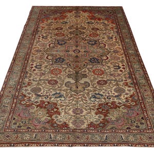 6x9 Vintage Rug, Antique Persian Rug, Beige Rugs, Living Room Rug, 6x9 Saloon Rug, Area Rug, boho Rug,mahal Rugs, 6x9 Bedroom Rug