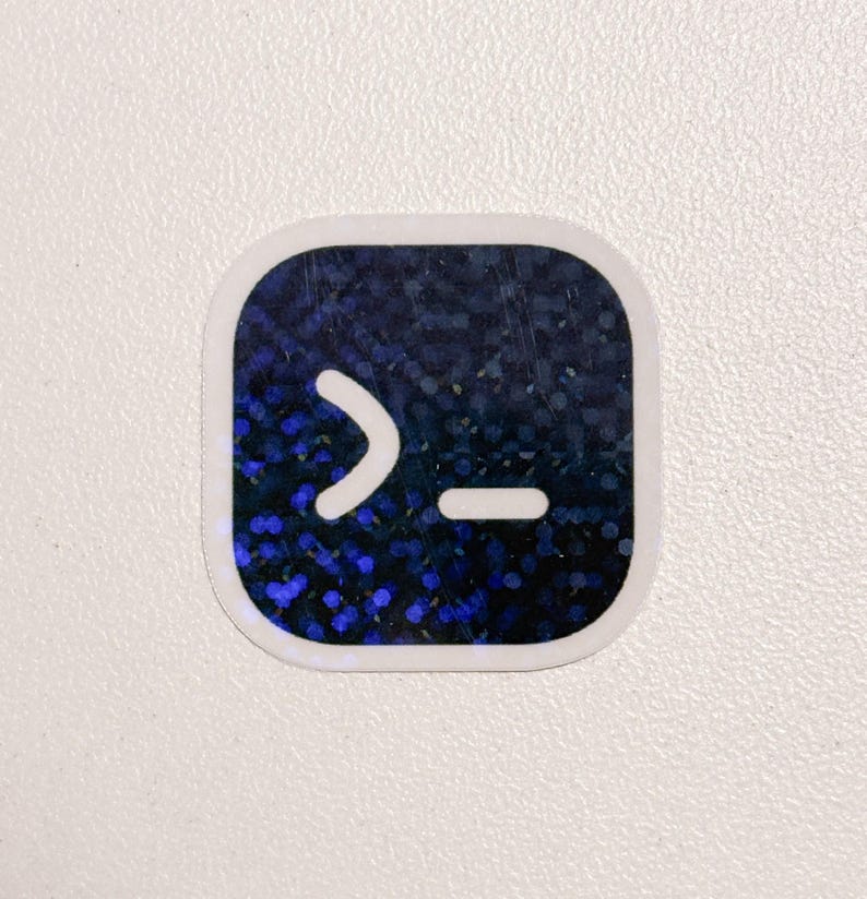 Holographic Bash Terminal Logo Sticker – Waterproof Vinyl Decal for ...