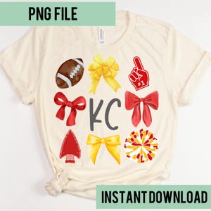 KC Football Bow Tee Digital Download