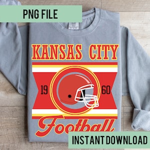 Kansas City Football Vintage Tee Design- Digital Download