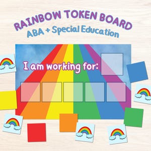 Rainbow Themed Token Board | Positive Reinforcement | Reward Chart | Customizable Token Board | ABA & Special Ed Materials | Token Economy