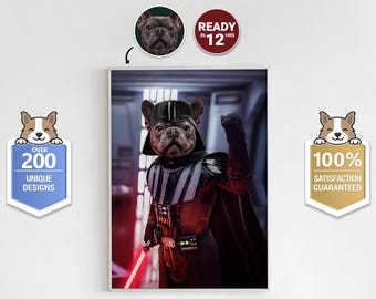 Darth Vader Pet Portrait: Custom Star Wars Dog Painting (Digital Download)
