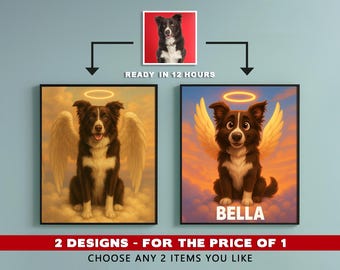 Custom Angel Dog Portrait: Pet Memorial Art (Digital Download