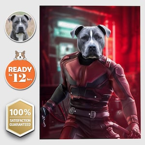 Custom Superhero Pet Portrait: DogDevil Parody Art (Digital Download)