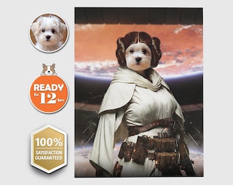 Princess Leia Pet Portrait: Custom Star Wars Parody (Digital Download)