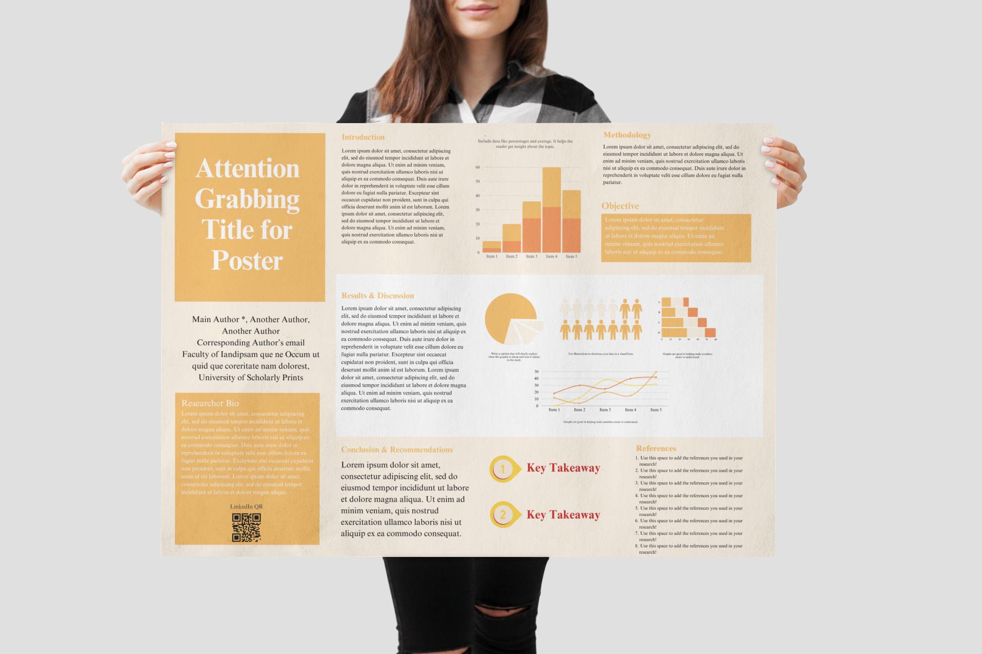 Yellow Academic Poster for Showcasing Your Research|canva Template|a0 ...