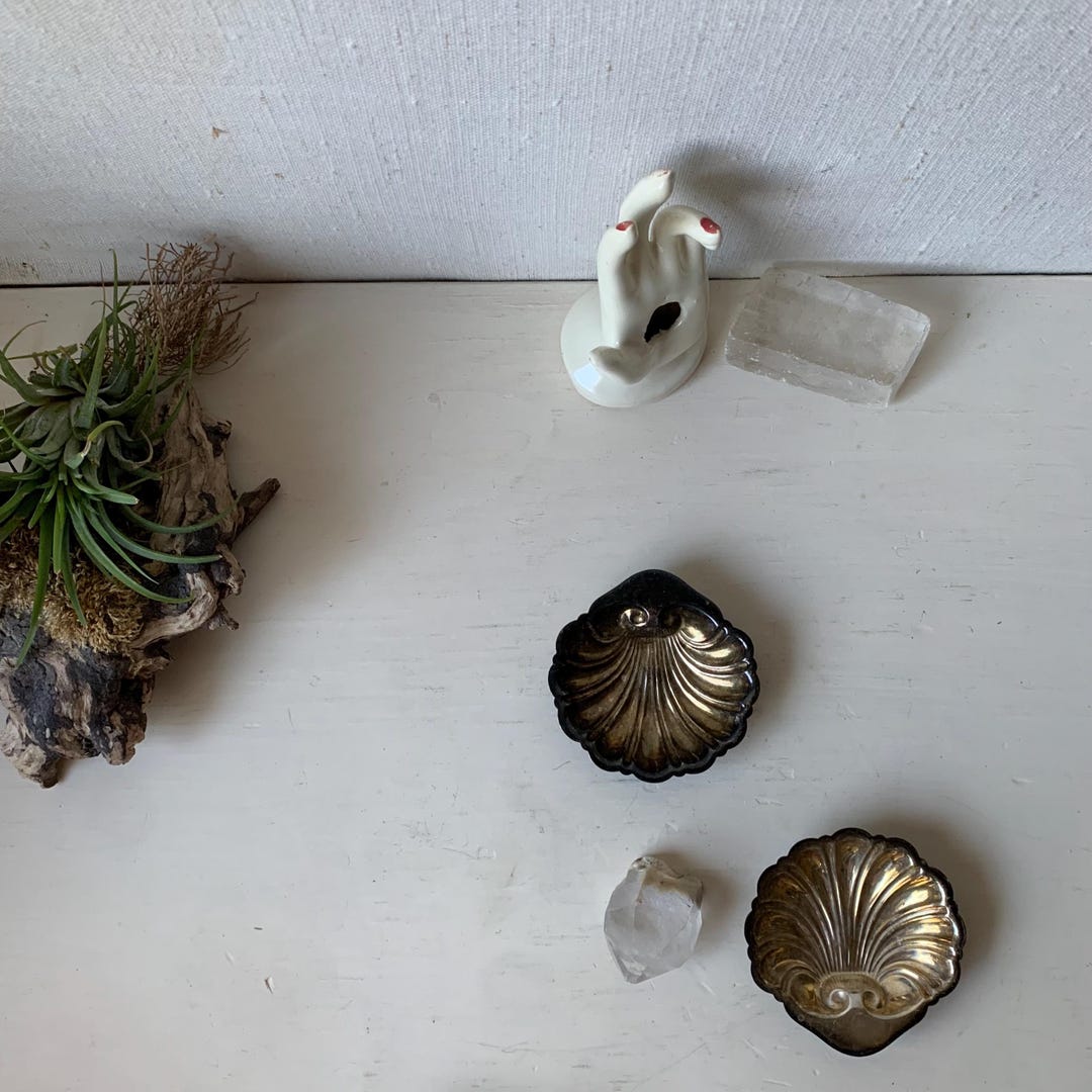 Vintage Scallop Silver Dish - Shell Plate - Silver Tone Catchall ...
