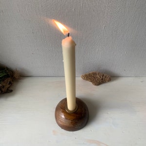 Vintage Simple MCM Wood Candlestick - Mid Century Myrtlewood Candleholder - Simple Modern Wood Taper Candles - Minimal Candle Holder