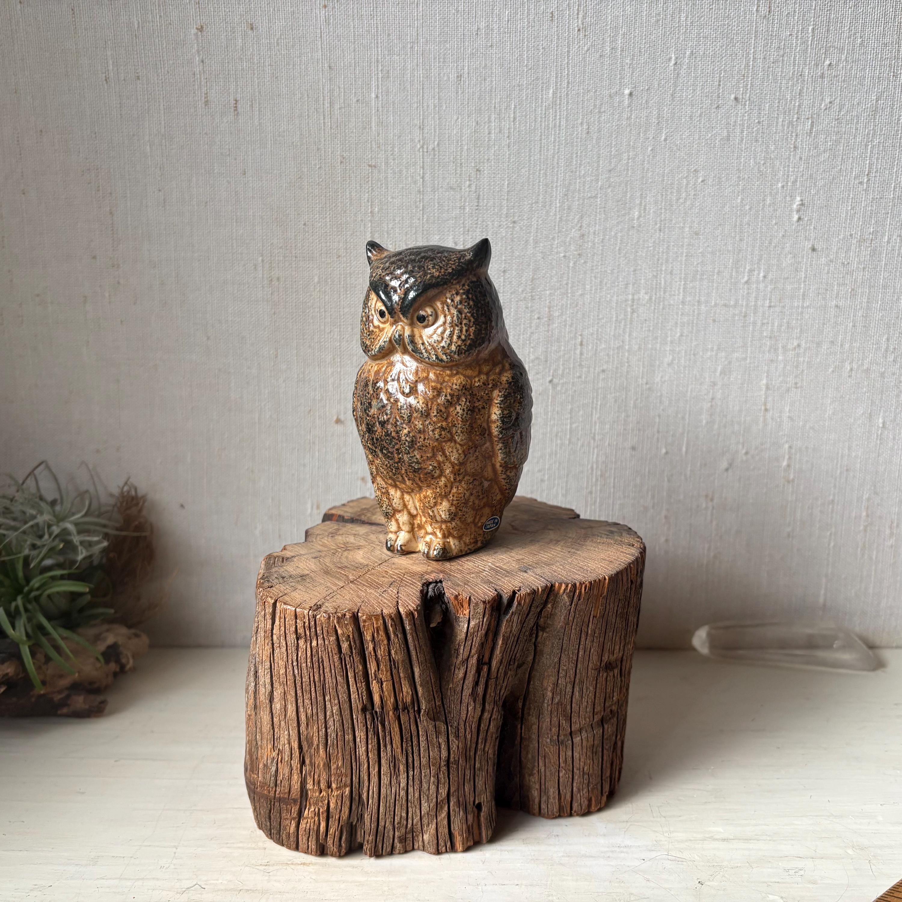 Vintage Stoneware Owl Japan