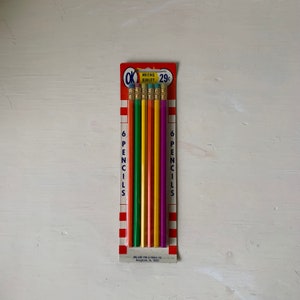 Vintage Deadstock Colorful Pencils - Rainbow Colors 60s 70s Mallard Unused Unsharpened Six Made in USA Graphite