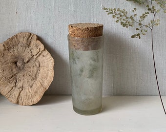 Antique Cloudy Jar with Cork - Swirly Dug Distressed Corked  Bottle -  Storage - Specimen Display