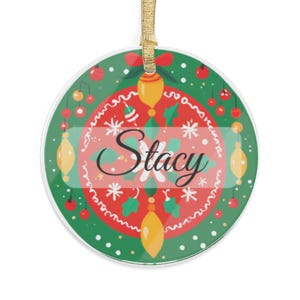 Adorno de árbol de Navidad acrílico personalizado: decoración navideña, adorno de Navidad con nombre personalizado, decoración de árbol, regalo festivo, adorno para árbol