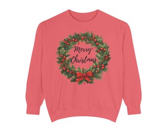 Weihnachtskranz Sweatshirt, Weihnachtszeit, festlicher Pullover, Winterbekleidung, Weihnachtspullover