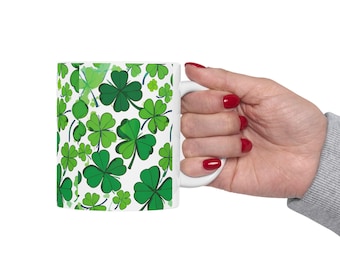 Klaverkoffiemok Lucky Four Leaf Clover, Iers St. Patrick's Day-cadeau