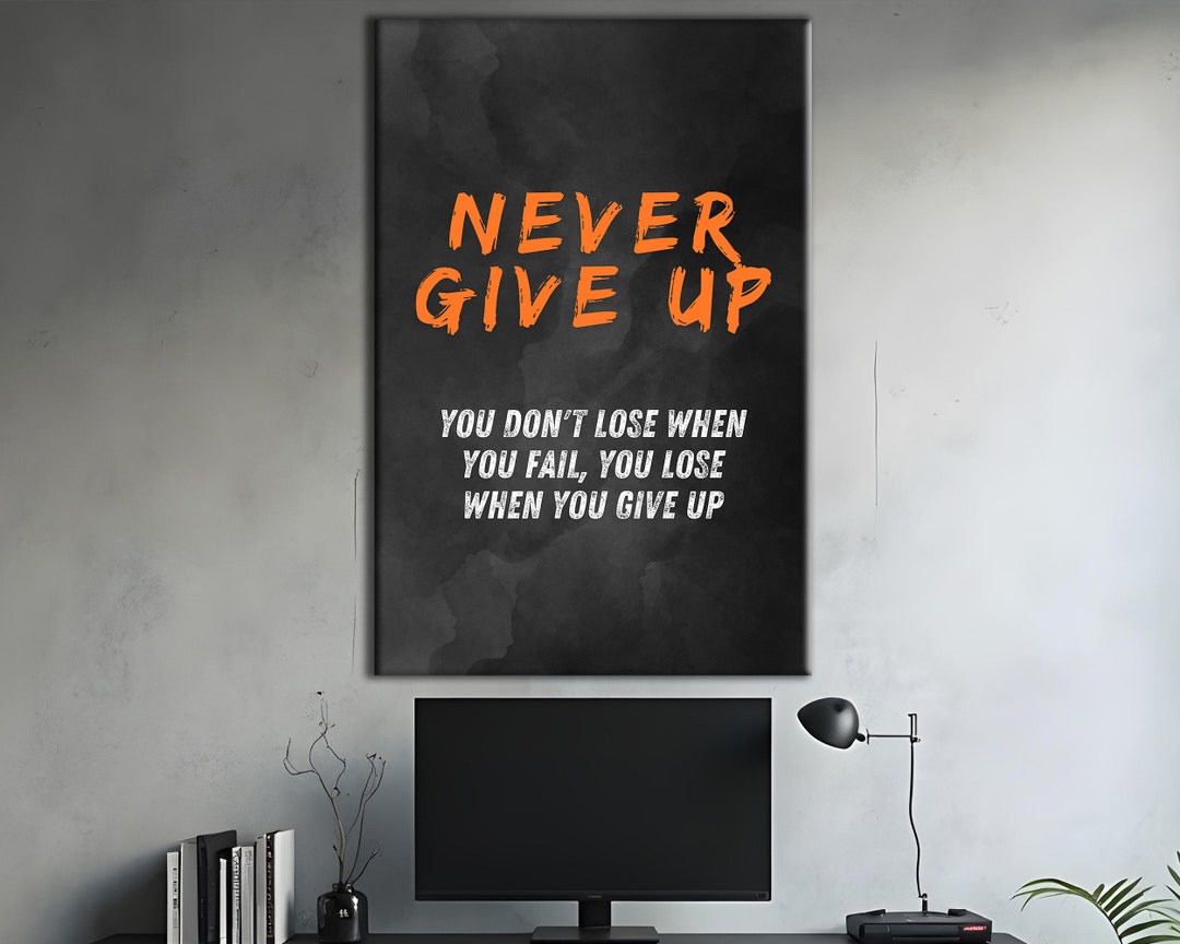 Never Give up Wall Art, Definition Poster, Entrepreneur Gift ...