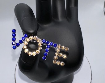 Vote Brooch: Rhinestone Political Pin