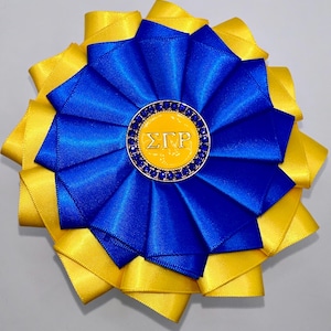 SGRHO Double Satin Fabric Flower & Rhinestone Pin/Clip