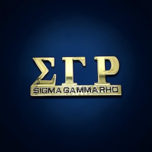 Greek Letter Hard Plastic Decal Sticker Blue and Gold Sorority